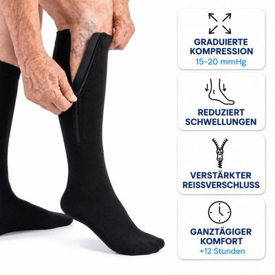 Kompressionsstrümpfe mit Reißverschluss