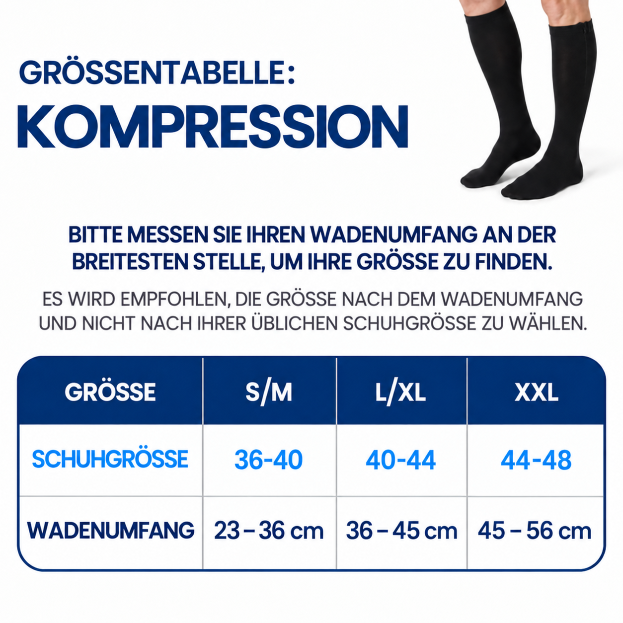Kompressionsstrümpfe mit Reißverschluss