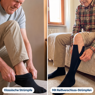 Kompressionsstrümpfe mit Reißverschluss