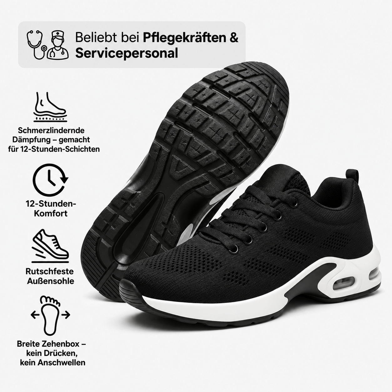 DREEMYZ™ Pro — Schuhe für 12-Stunden-Schichten zur Linderung von Fuß-, Knie- und Rückenschmerzen den ganzen Tag über