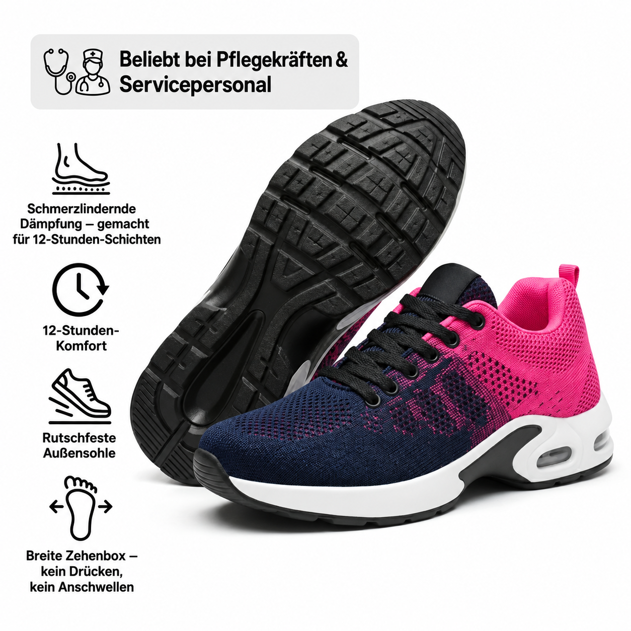 DREEMYZ™ Pro — Schuhe für 12-Stunden-Schichten zur Linderung von Fuß-, Knie- und Rückenschmerzen den ganzen Tag über